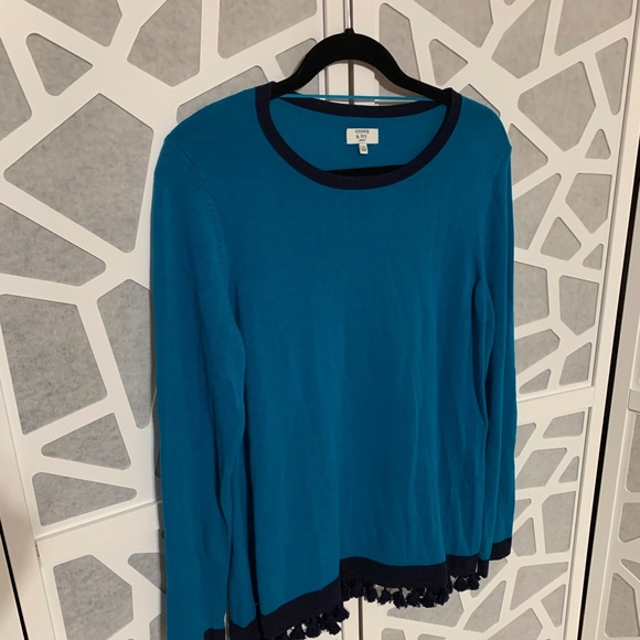crown & ivy Sweaters - Crown & Ivy Turquoise Blue Sweater PXL